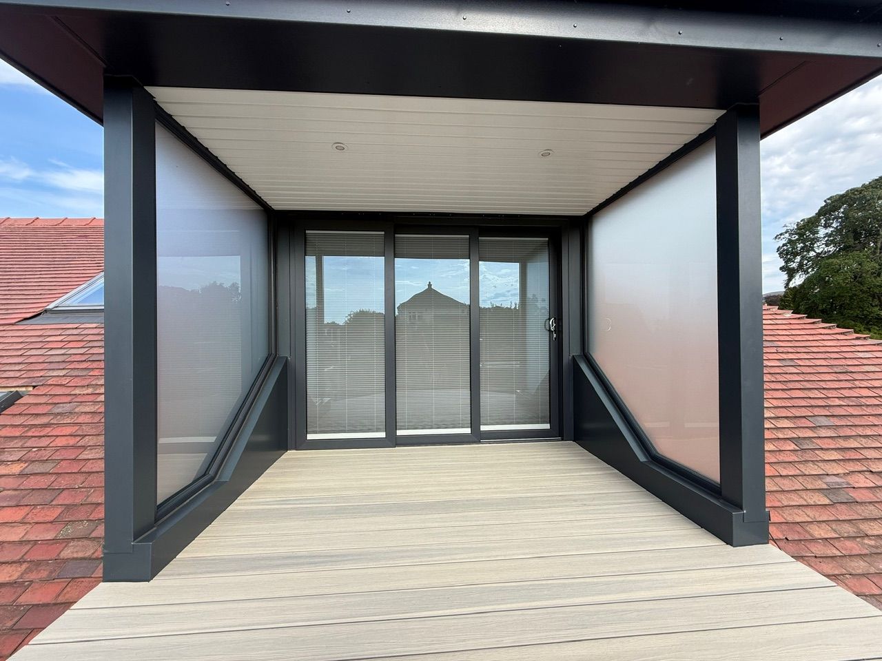 Balcony decking looking back towards the patio doors at Fernielaw Avenue