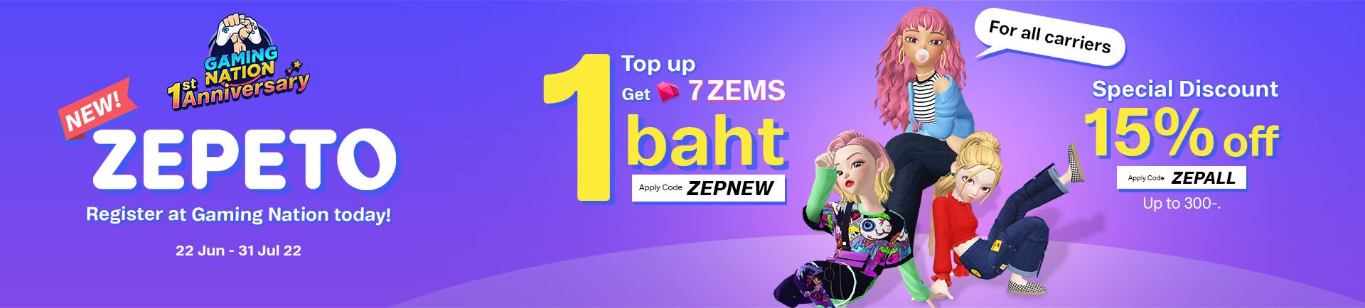 Celebrate for new game ZEPETO! Register at Gaming Nation today!