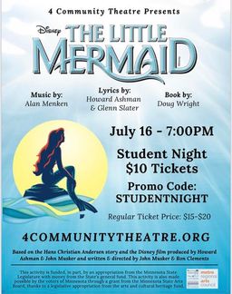 poster for The Little Mermaid by 4 Community Theatre