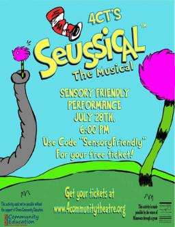 poster for Seussical the Musical by 4 Community Theatre