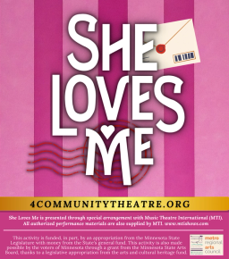 poster for She Loves Me by 4 Community Theatre