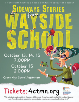 poster for Sideways Stories from Wayside School by 4 Community Theatre