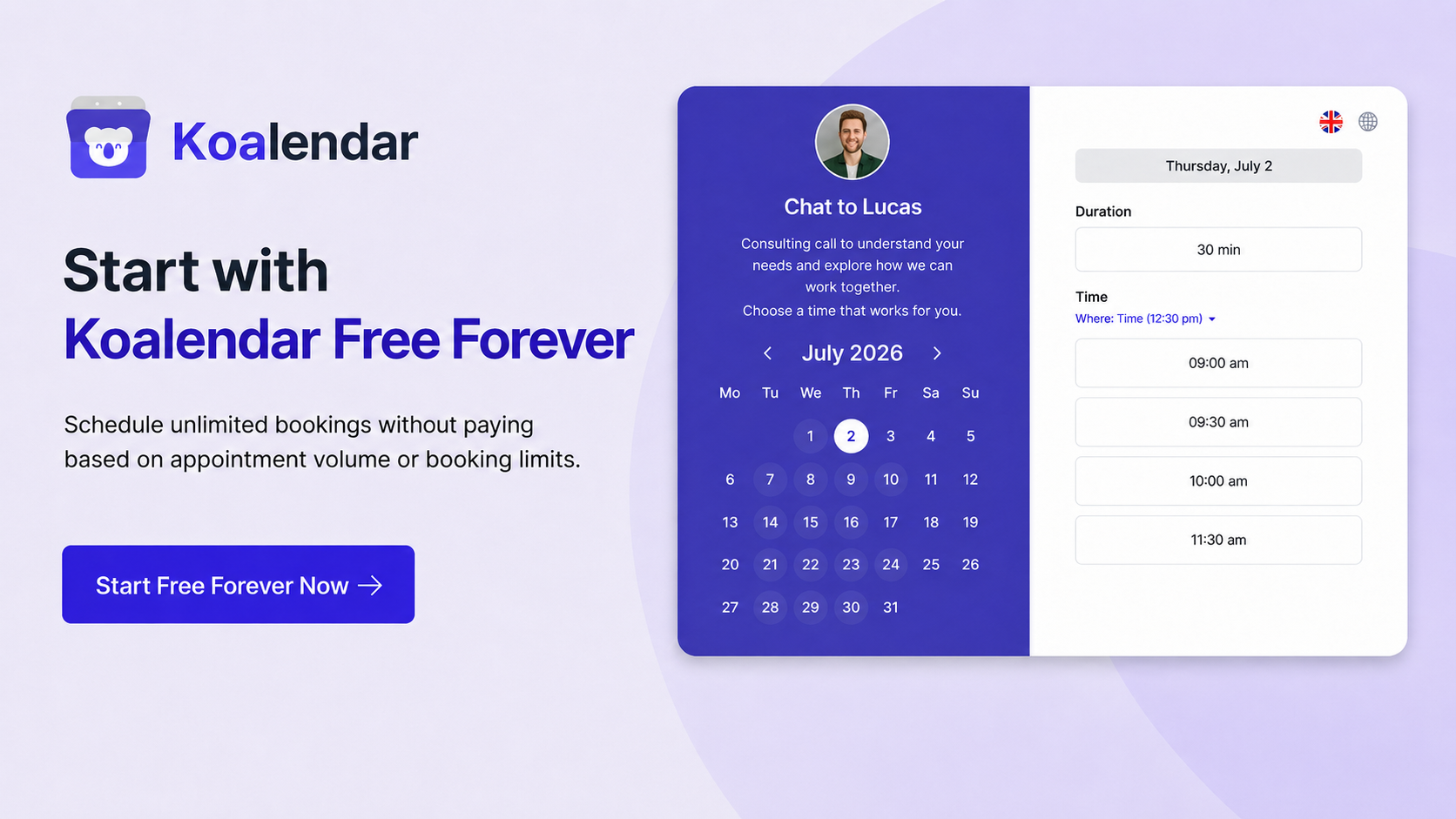 koalendar free forever plan to take into consideration comparing scheduling software cost