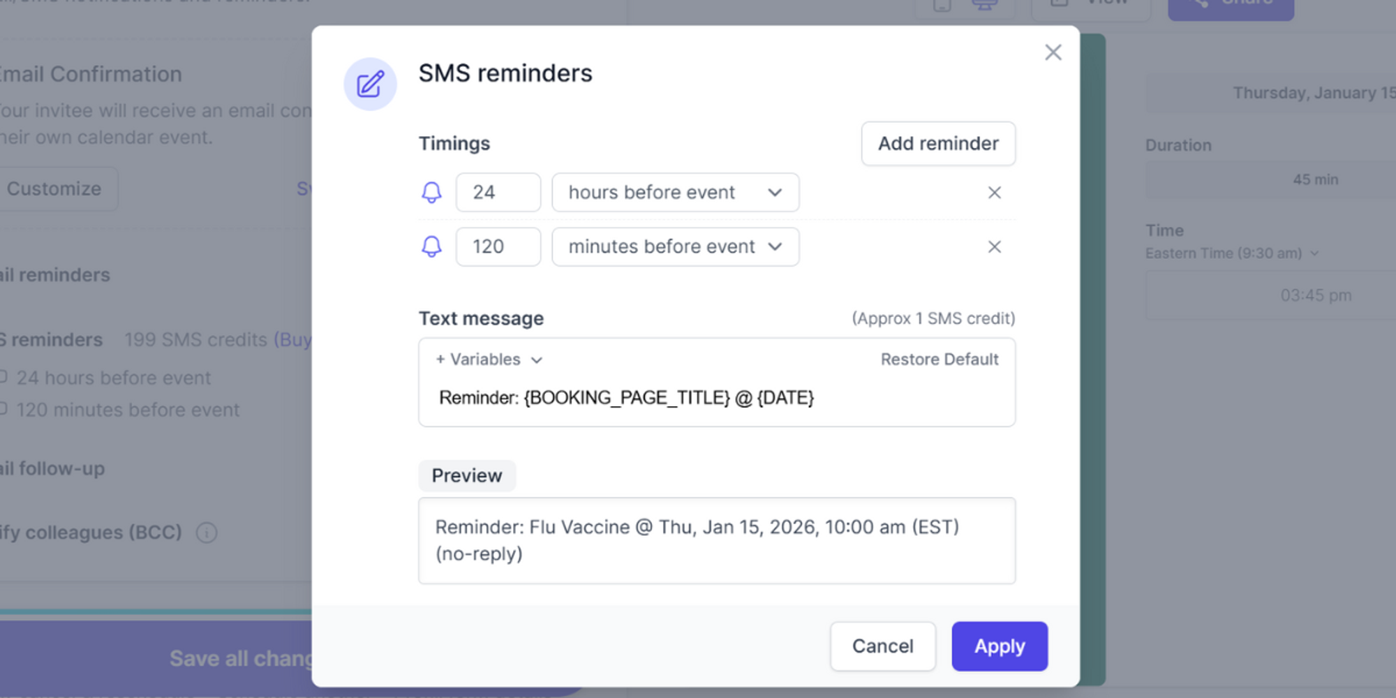 koalendar sms appointment reminder software for vaccine clinics