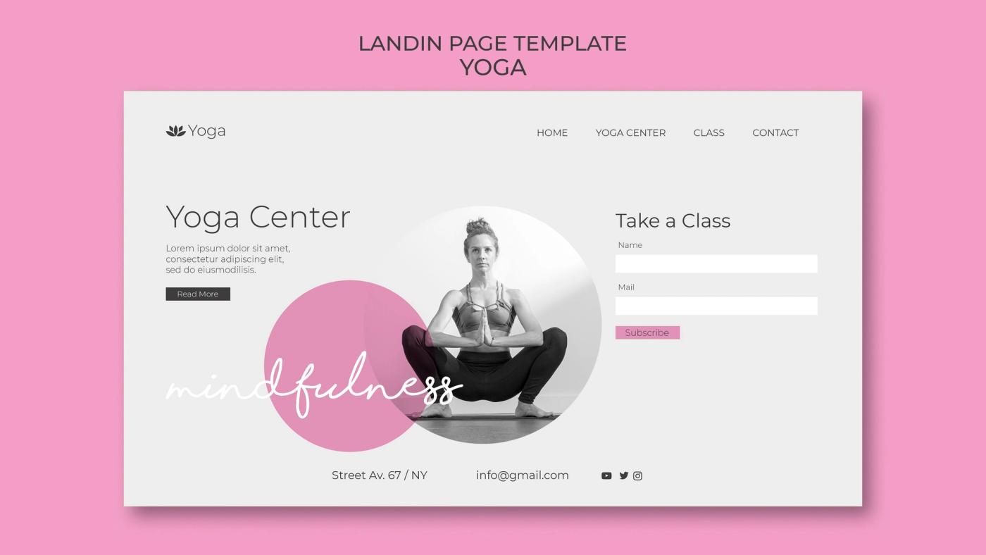 Yoga classes booking page example