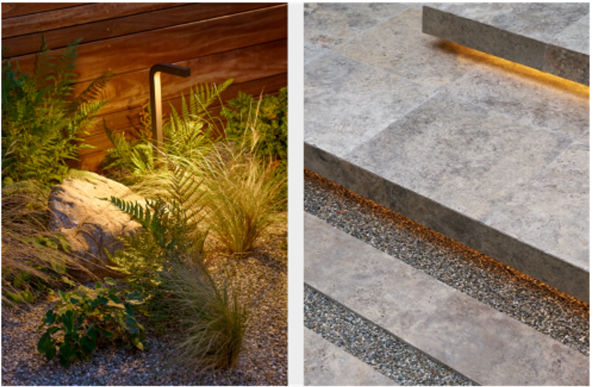 Landscaping company website showing close-ups of their craftsmanship and materials used