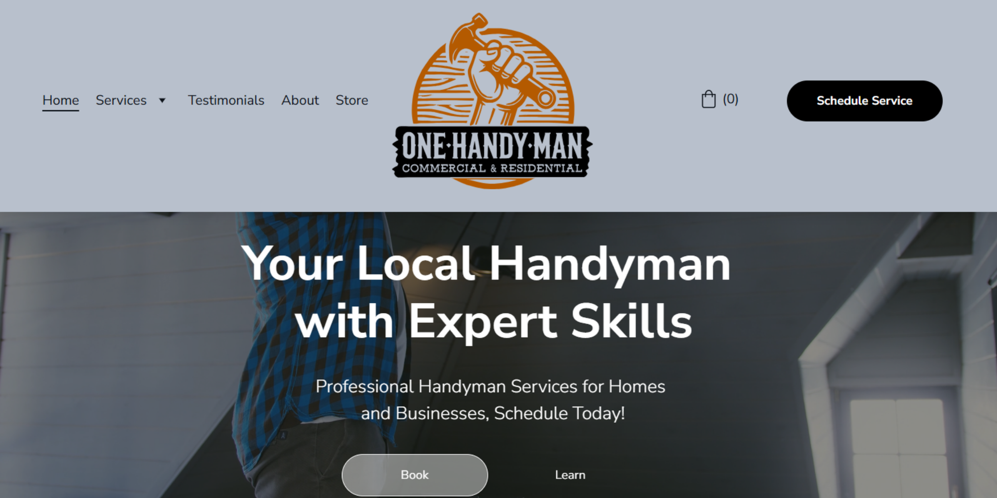 screenshot modern handyman website