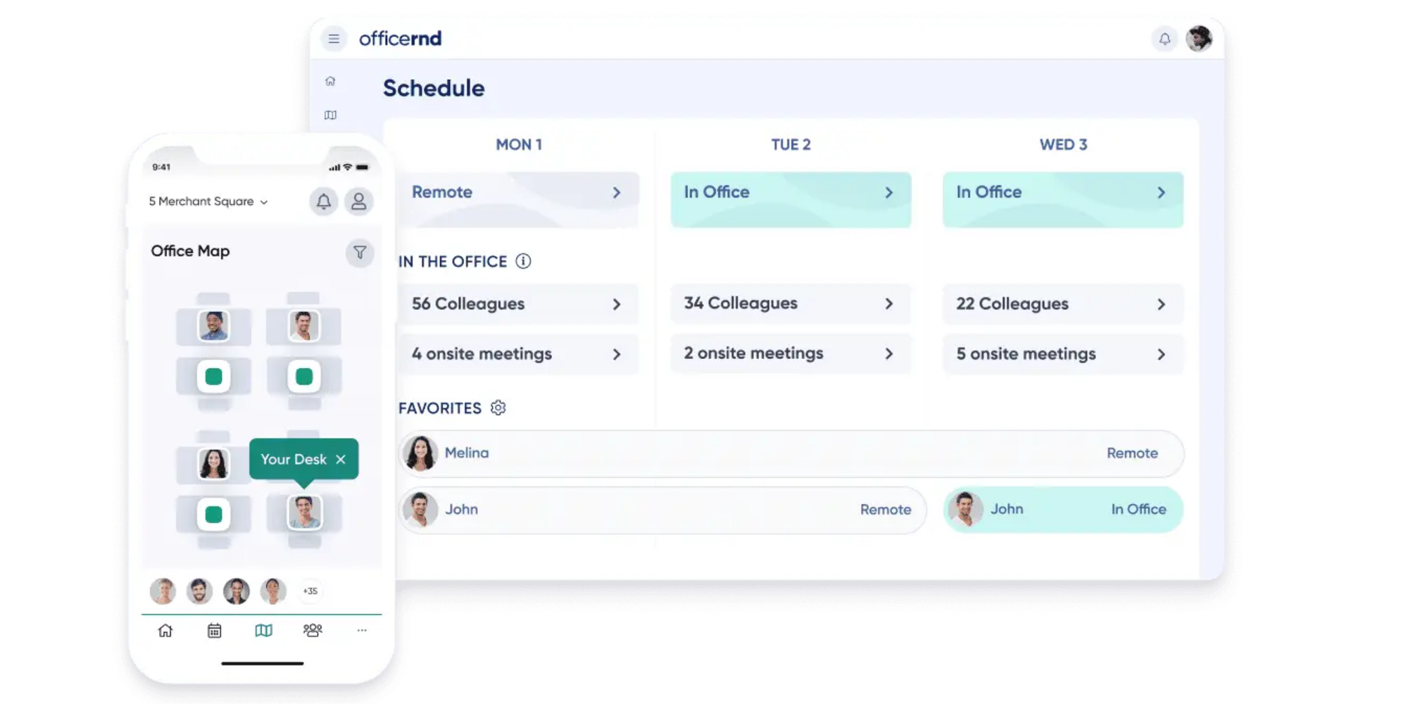 OfficeRnD Workplace tool for scheduling workspace
