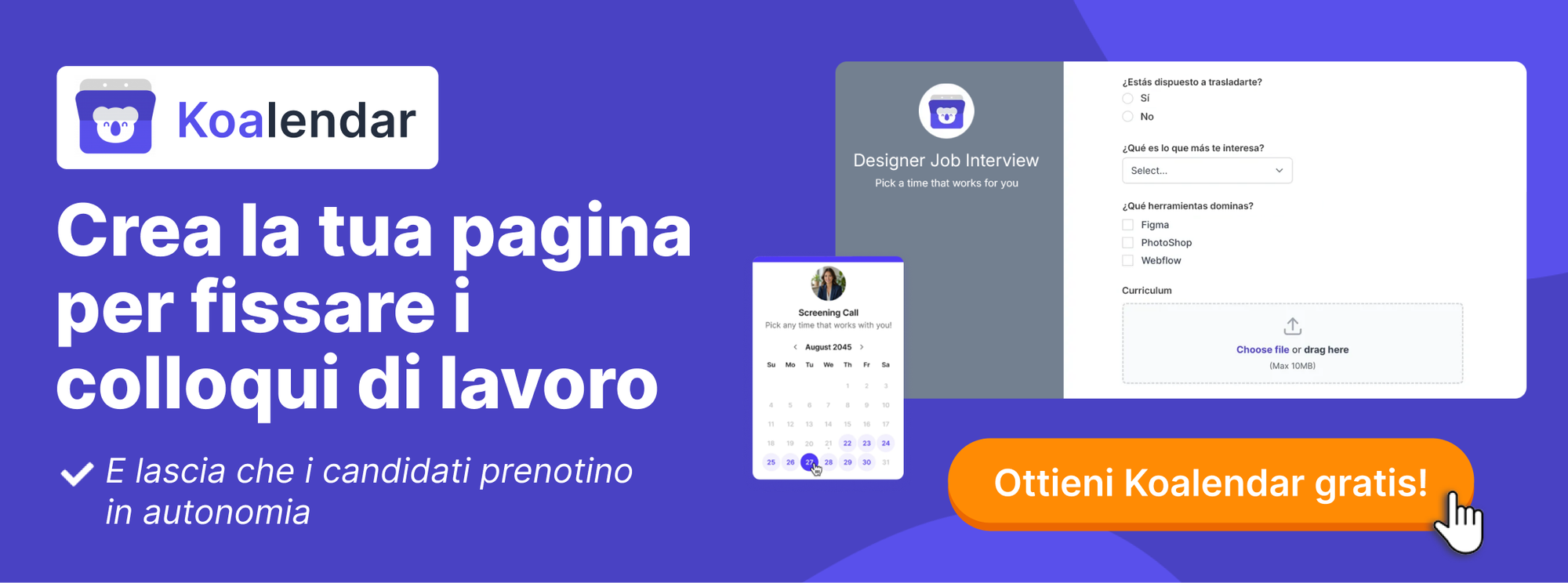App di pianificazione per la conferma dei colloqui