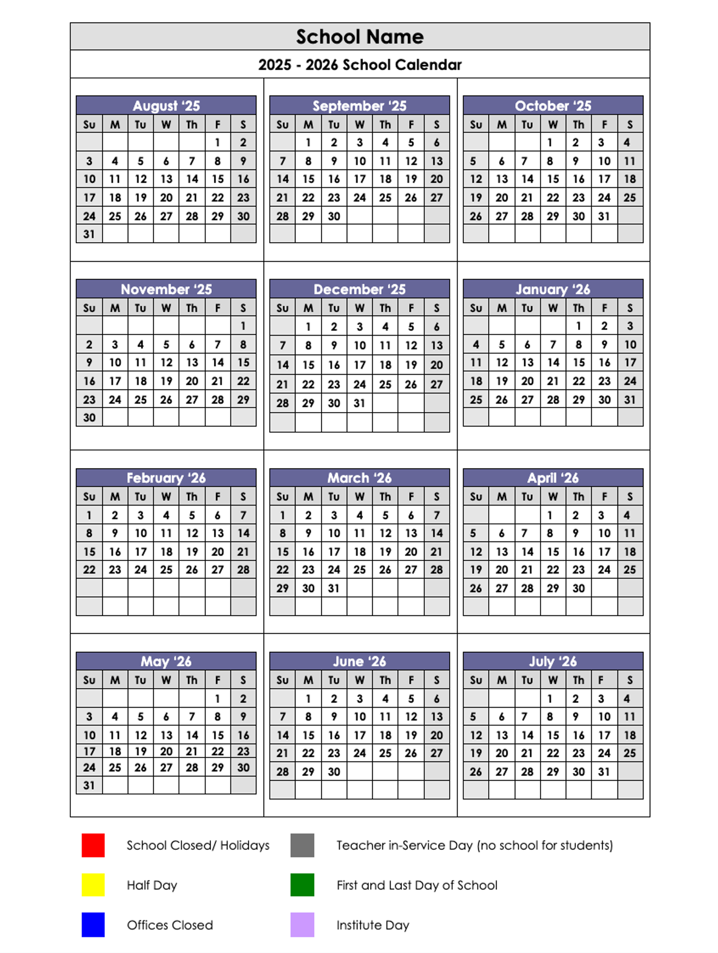 google docs used  a school schedule maker