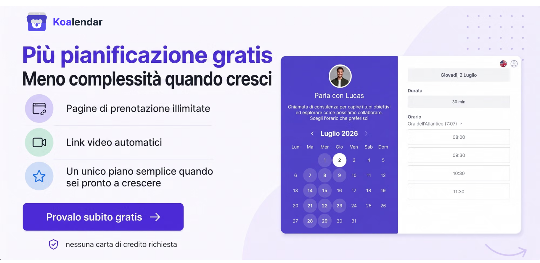 Calendario di pianificazione