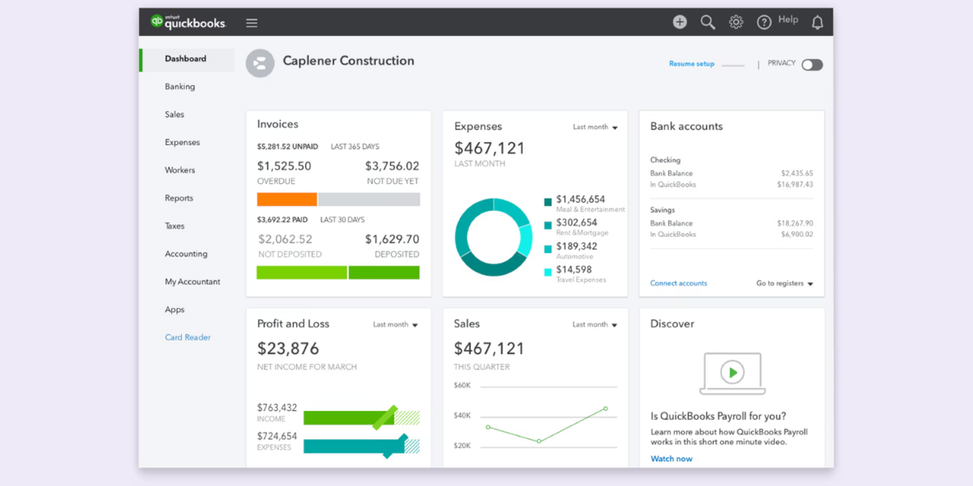 quickbooks screensoot zoho books competitors