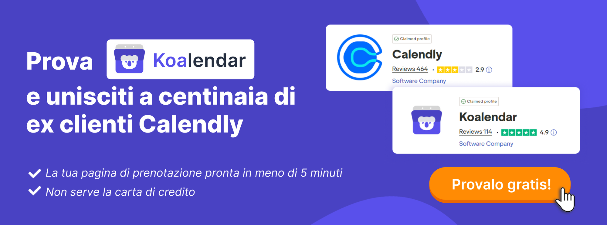 software di prenotazione per clienti Koalendar, alternativa a Calendly