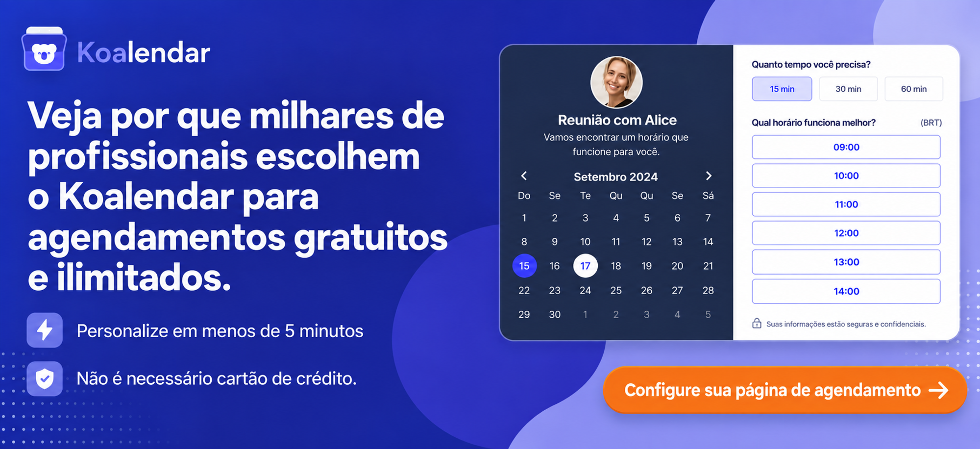 banner da ferramenta de agendamento Koalendar com opção de sincronizar os melhores calendários online gratuitamente