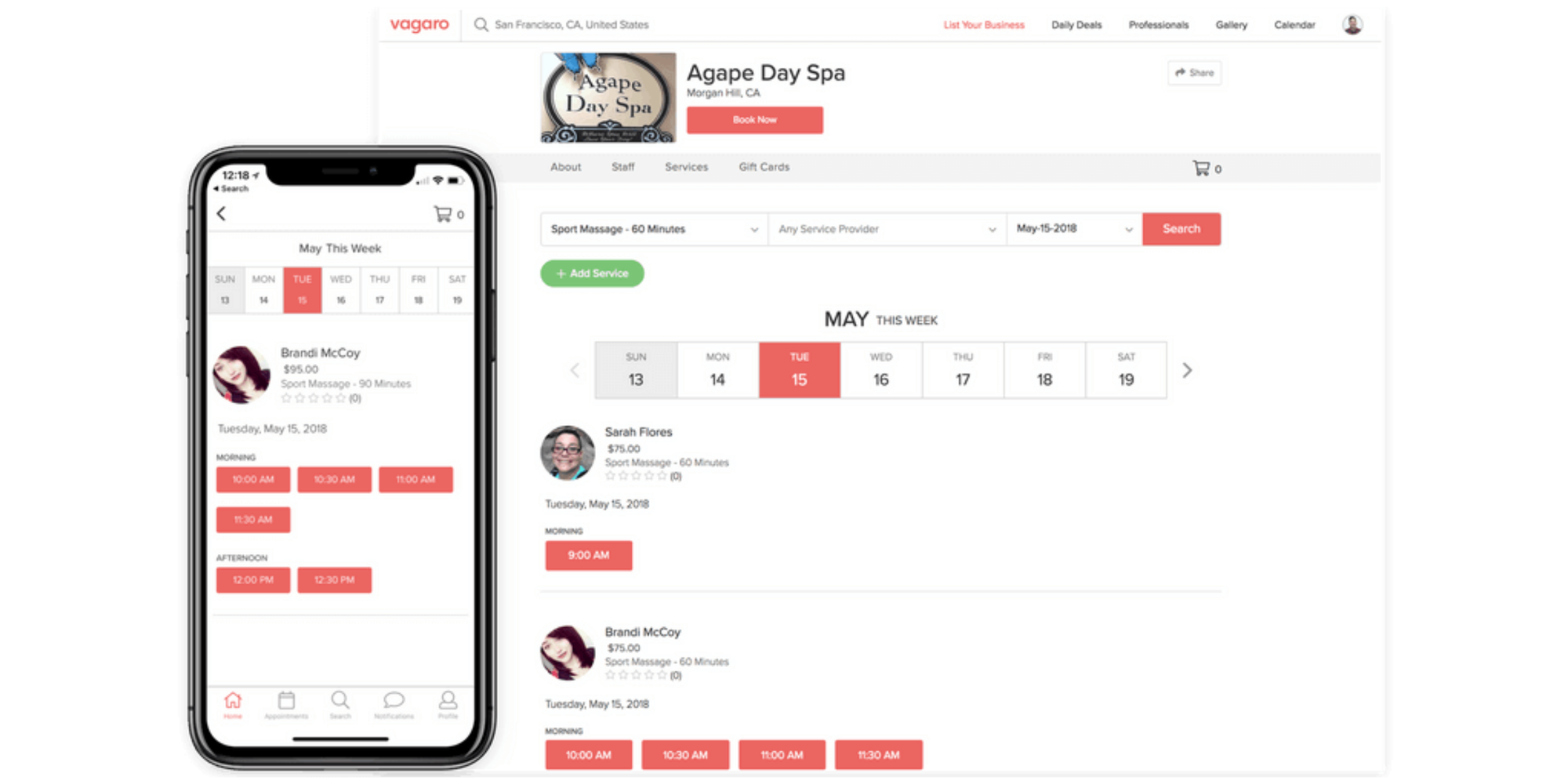 vagaro booking page for spa for online booking 