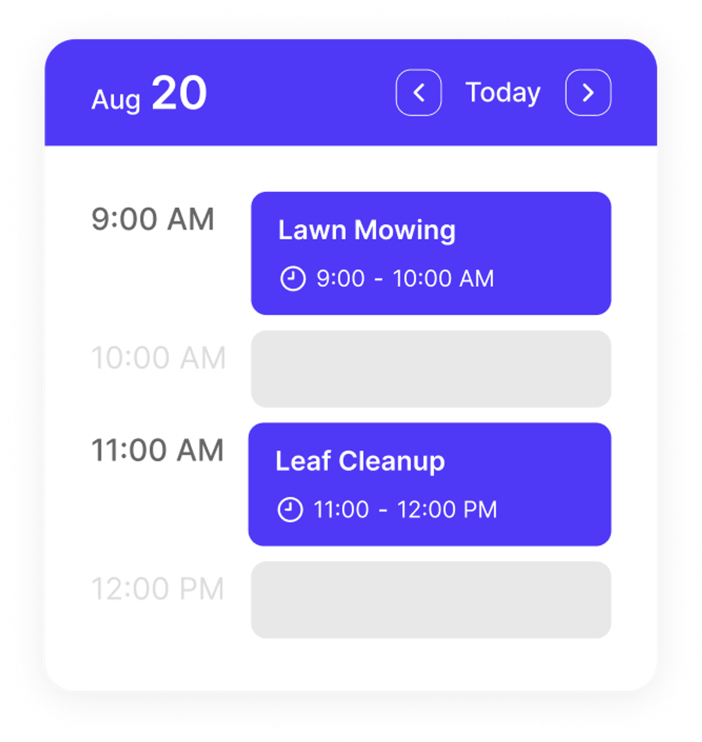 Image showing Koalendar schedule for a lawn care business