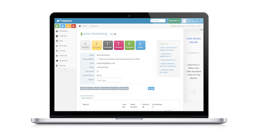 Image of a laptop with Yardbook admin dashboard on the screen
