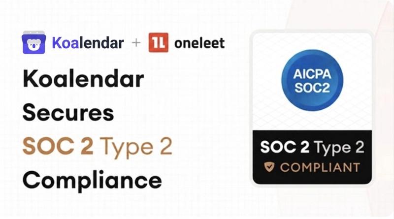 Koalendar SOC 2 Type II compliance announcement