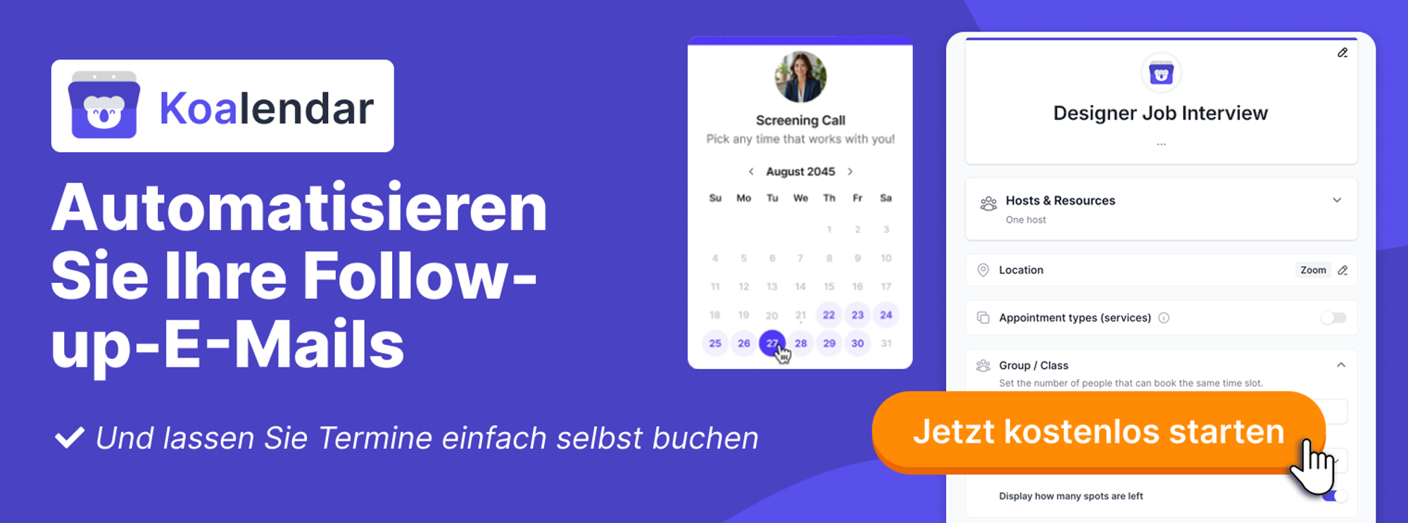 Automatisieren Sie Ihre Follow-up-E-Mails und lassen Sie Eingeladene ihre Termine selbst buchen