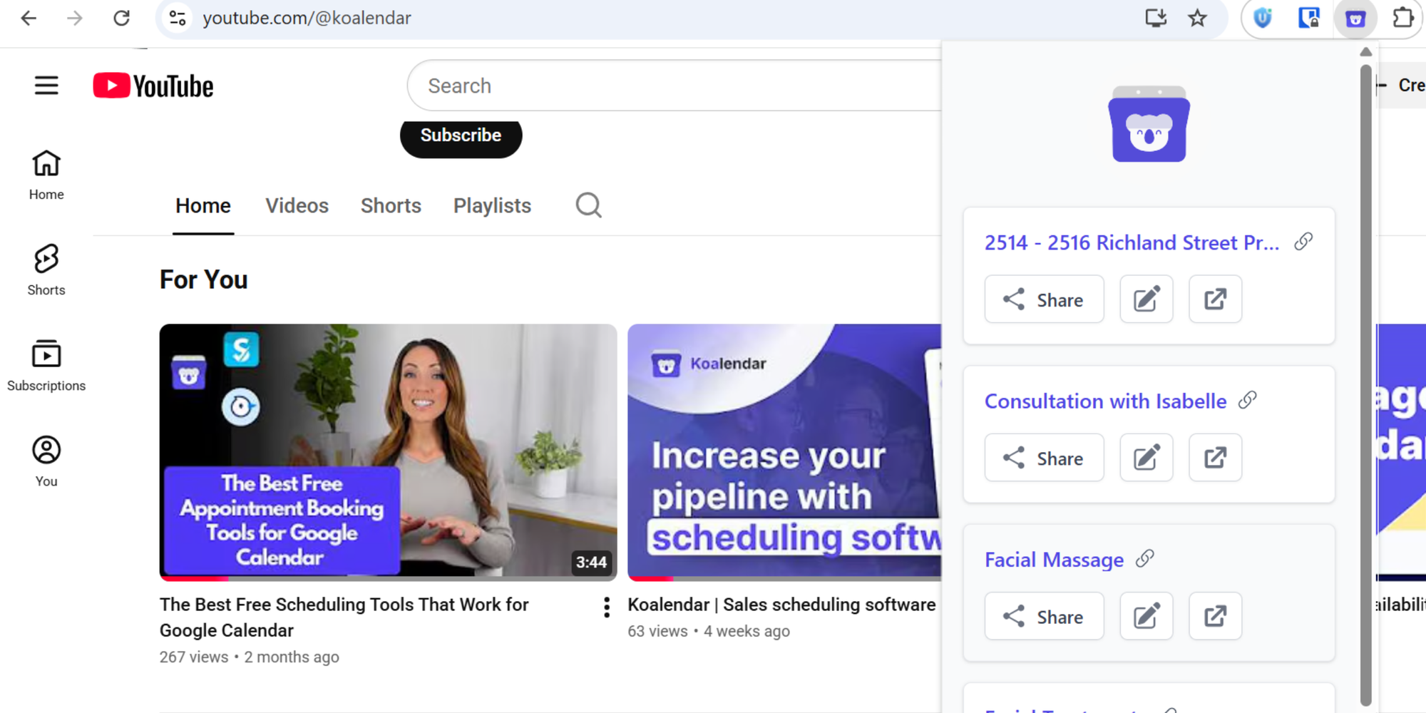 koalendar google calendar chrome extension  