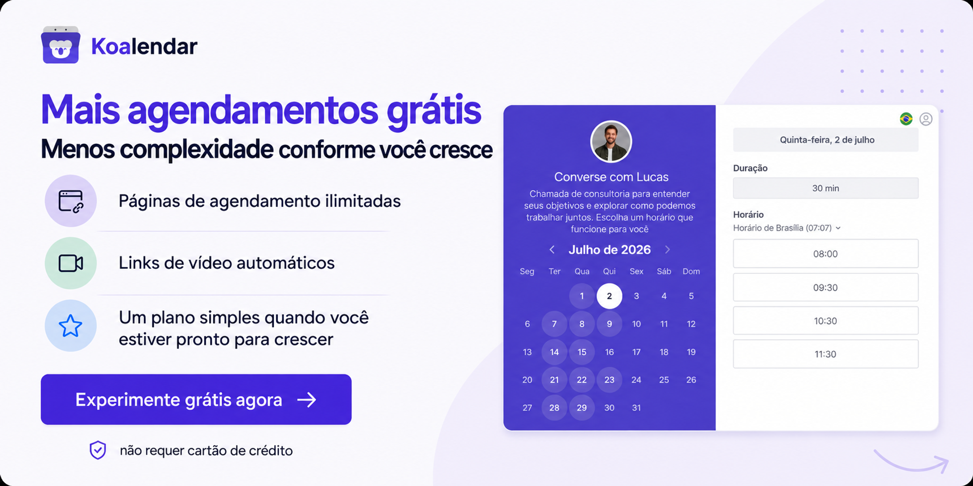 Koalendar, uma ferramenta gratuita de agendamento, como o scheduler do Zoom