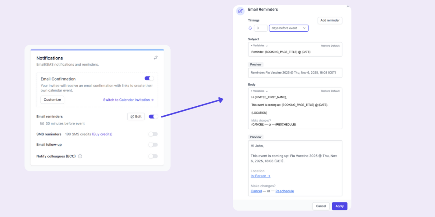 koalendar email remindes increase online reservations