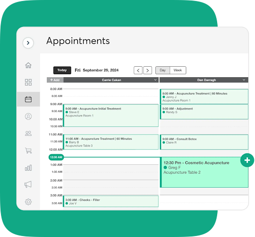 screenshot of Mindbody class bookings app for fitness