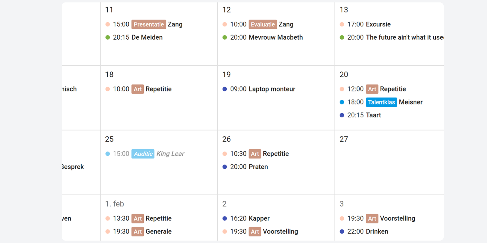 tags for google calendar for better color coding
