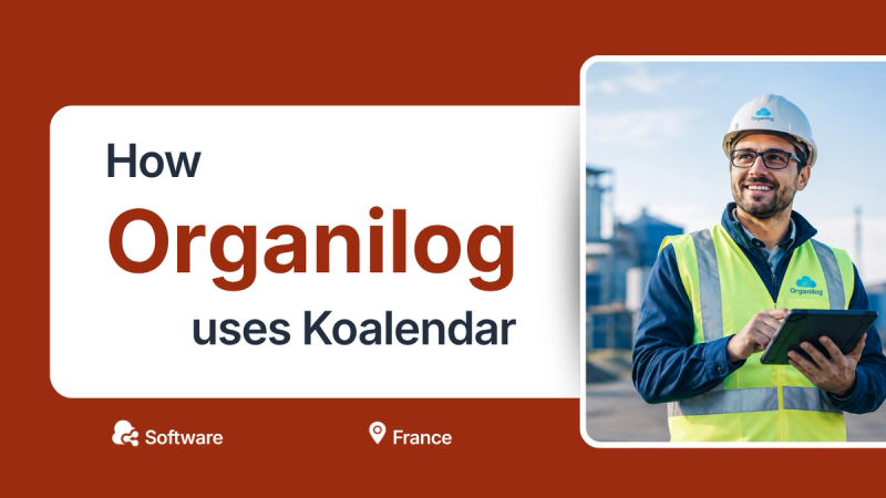 Organilog customer story showing how the team uses Koalendar for scheduling for customer success team operations