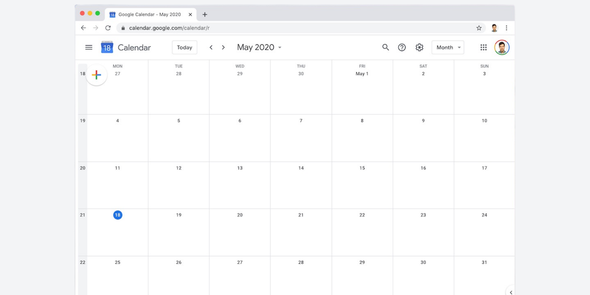 Google Calendar Disable Month Scroll for cleaner view