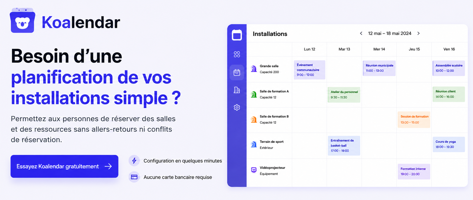 Logiciel de réservation de salles Koalendar