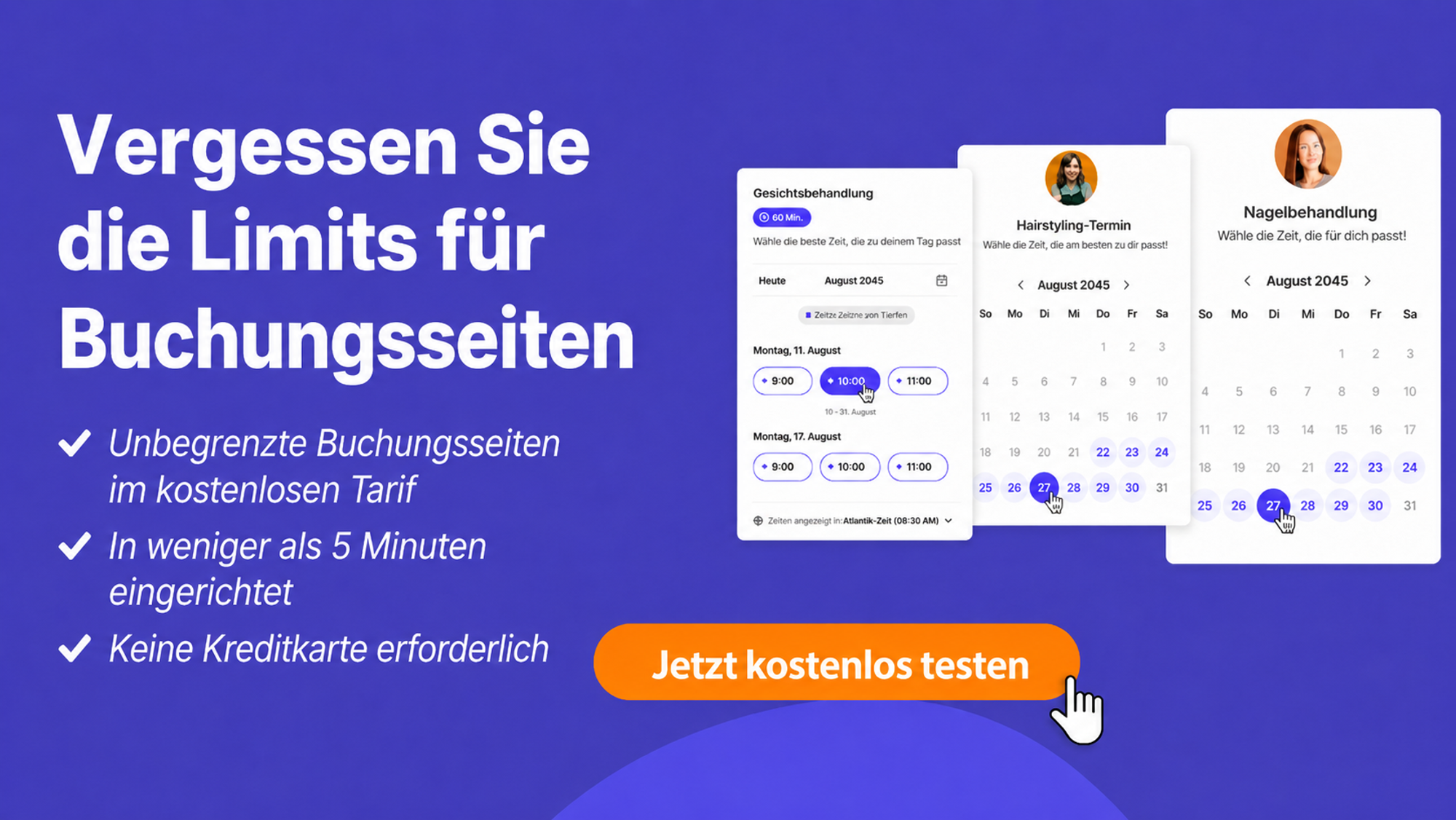 Banner von Koalendar, das keine Buchungslimits erwähnt und als Alternative zu den YouCanBook.me-Funktionen betrachtet werden kann