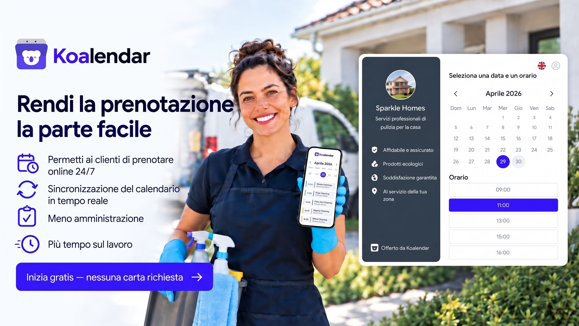 Koalendar, il software per le attività di servizi a domicilio che semplifica la prenotazione dei servizi 