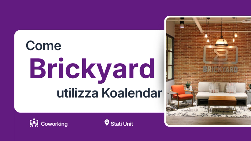 Spazio di coworking che utilizza il software di pianificazione Koalendar per prenotare le visite