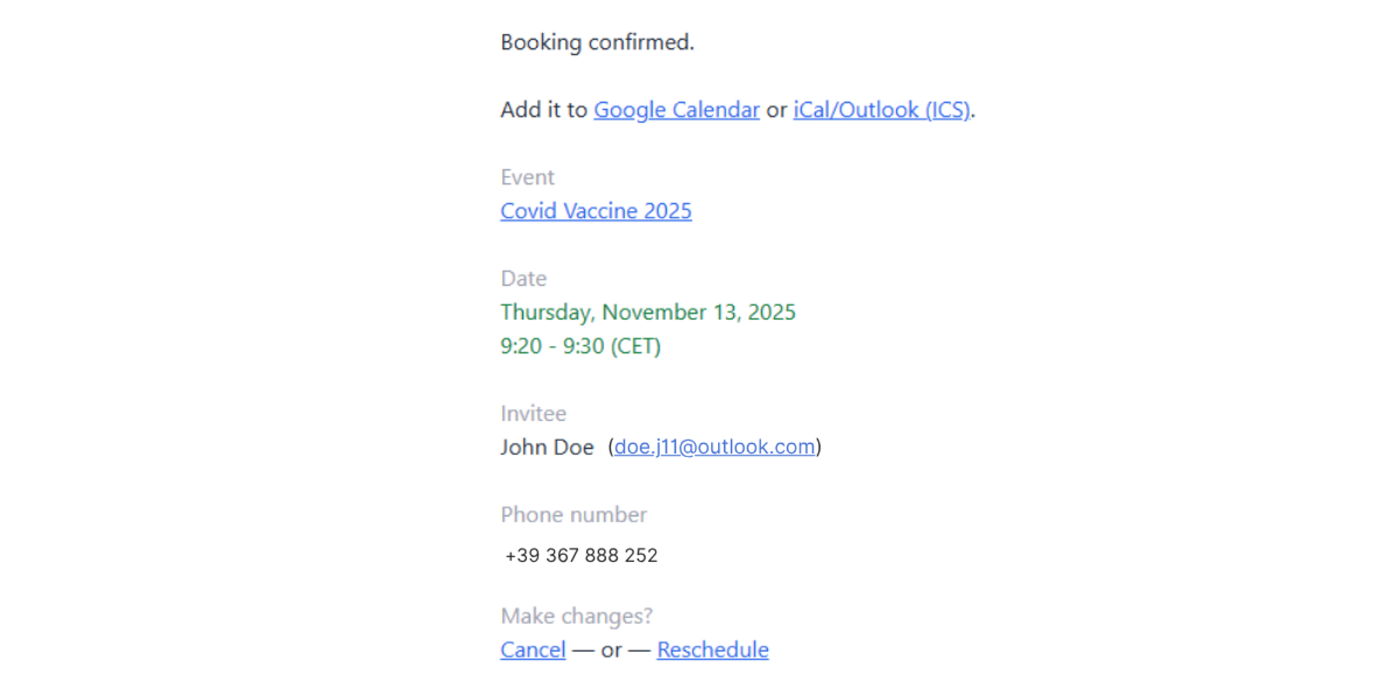 koalendar scheduling software sending automated reminders for flu and COVID vaccine appointments