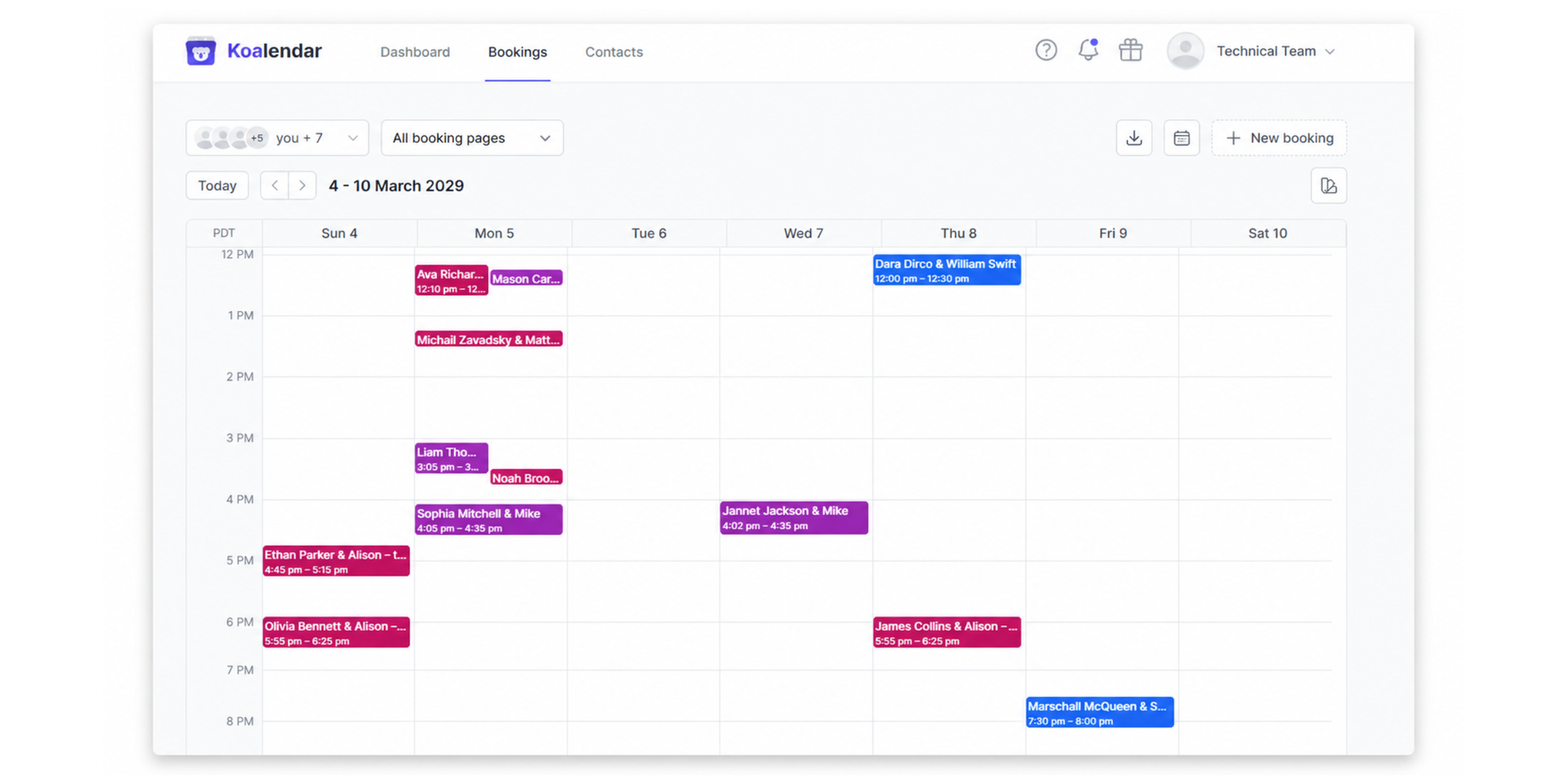 calendar team view for admins in koalendar best free online calendar