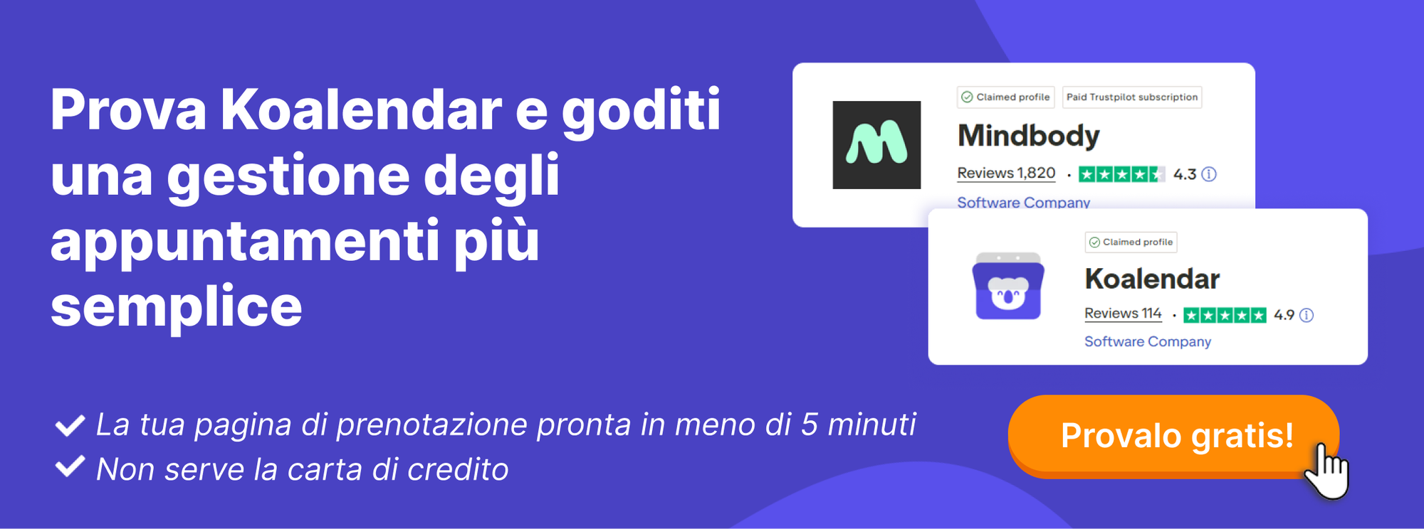 software di pianificazione Koalendar per le aziende a contatto con i clienti, per ridurre il tempo dedicato alle attività amministrative