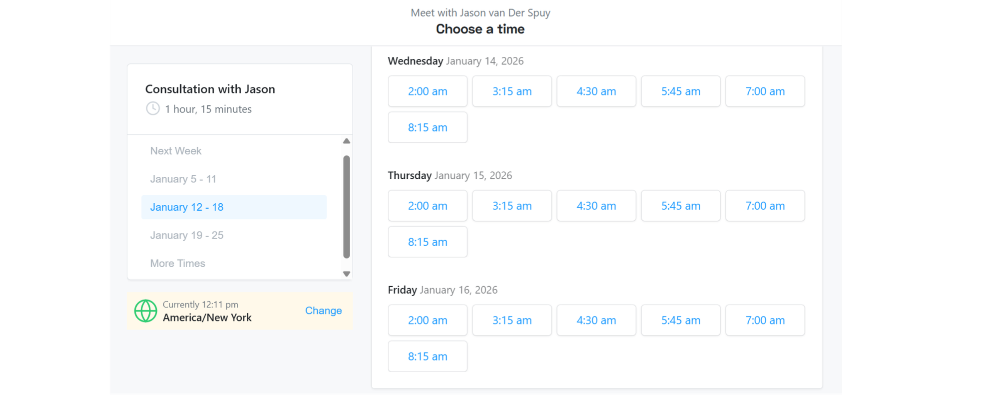 Appointlet Calendar Interface
