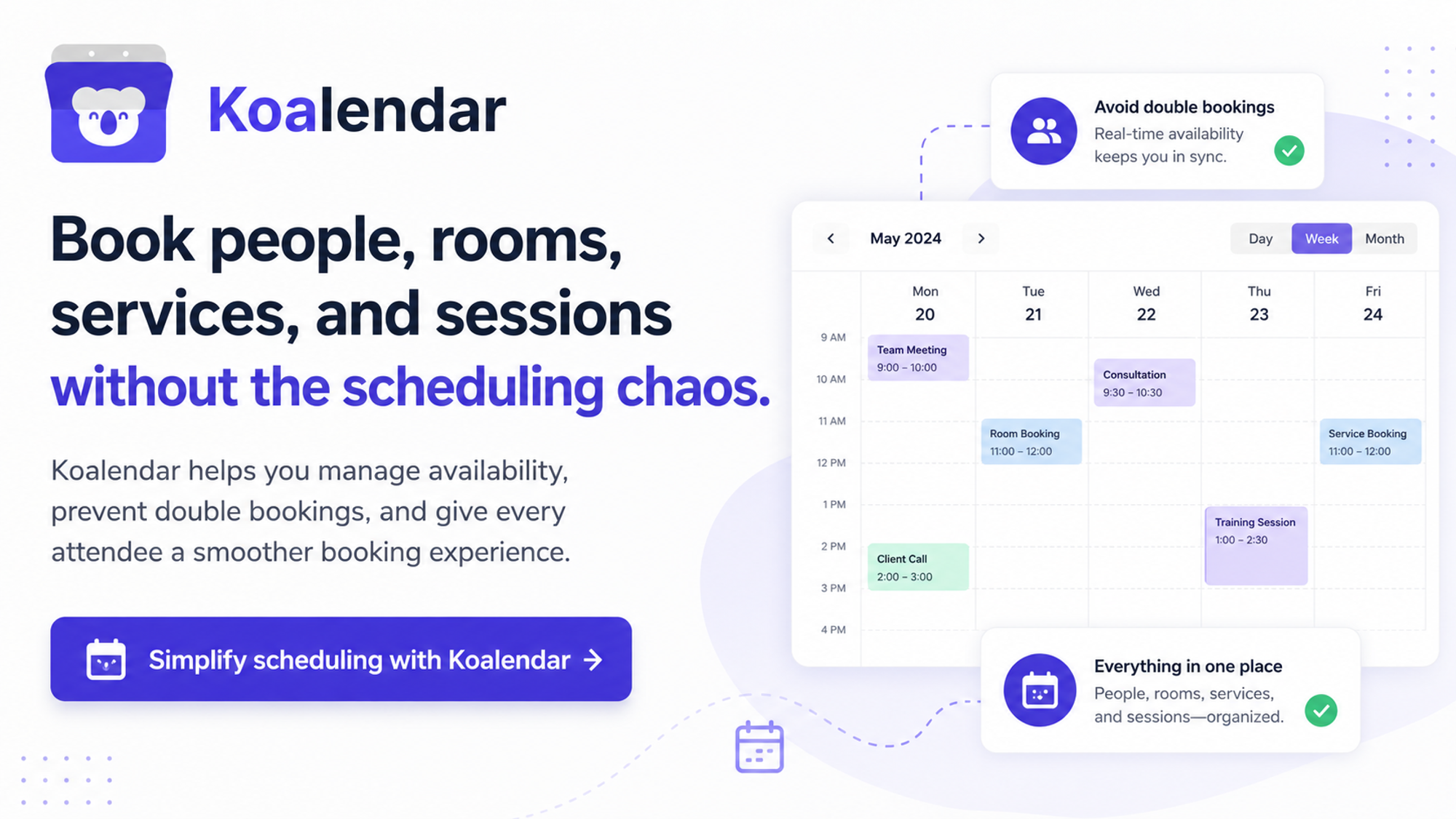 koalendar scheduling solution for booking events and resources