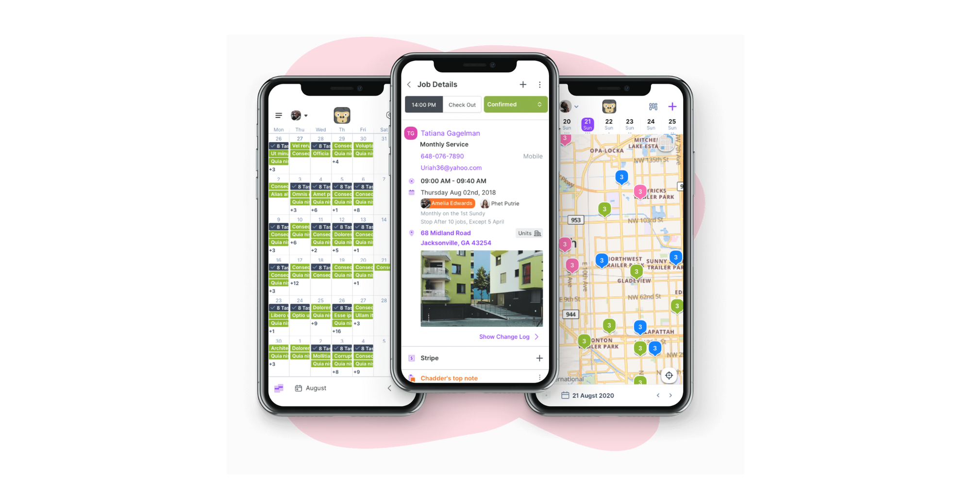 Phone view of GorillaDesk app home services scheduling software