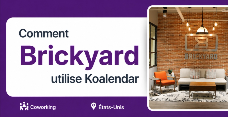 Espace de coworking utilisant le logiciel de planification Koalendar pour réserver des visites