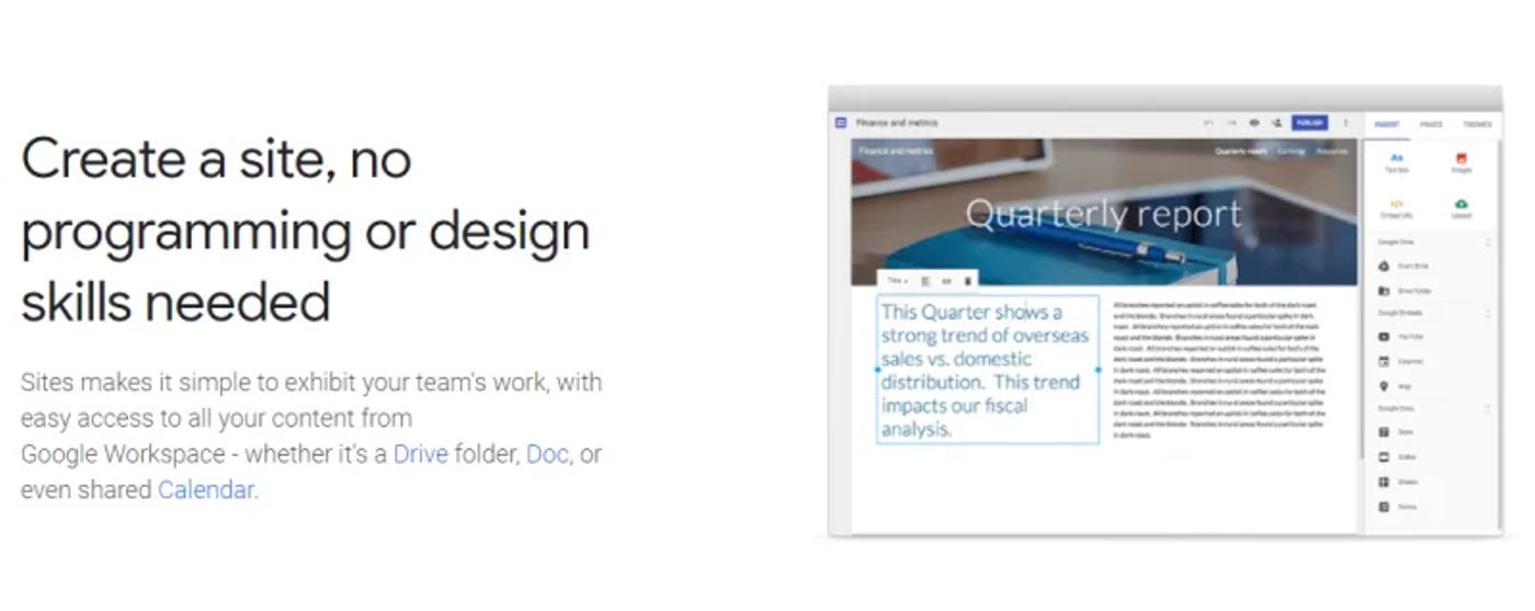 Google Sites Free Web Application