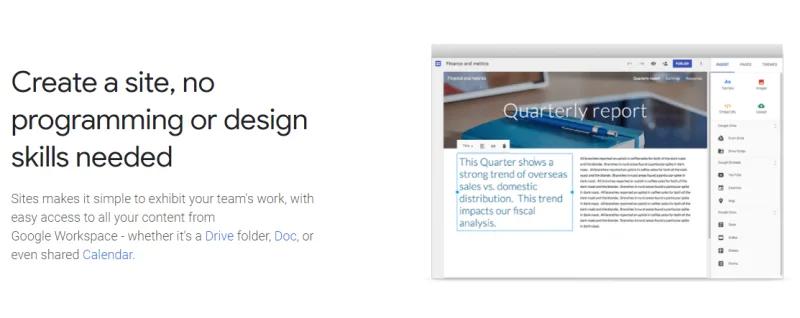 Google Sites Free Web Application