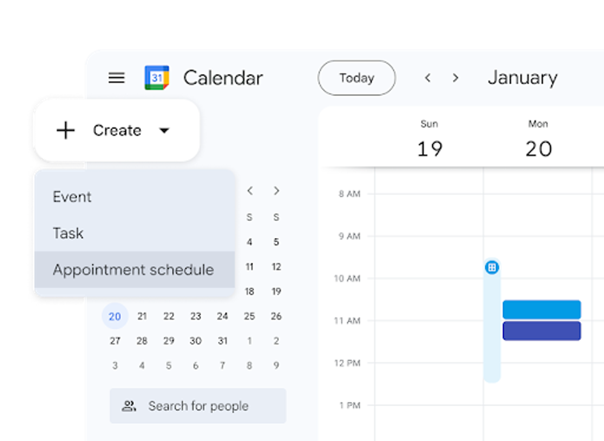 Screenshot of Google Calendar’s Appointment Schedule feature