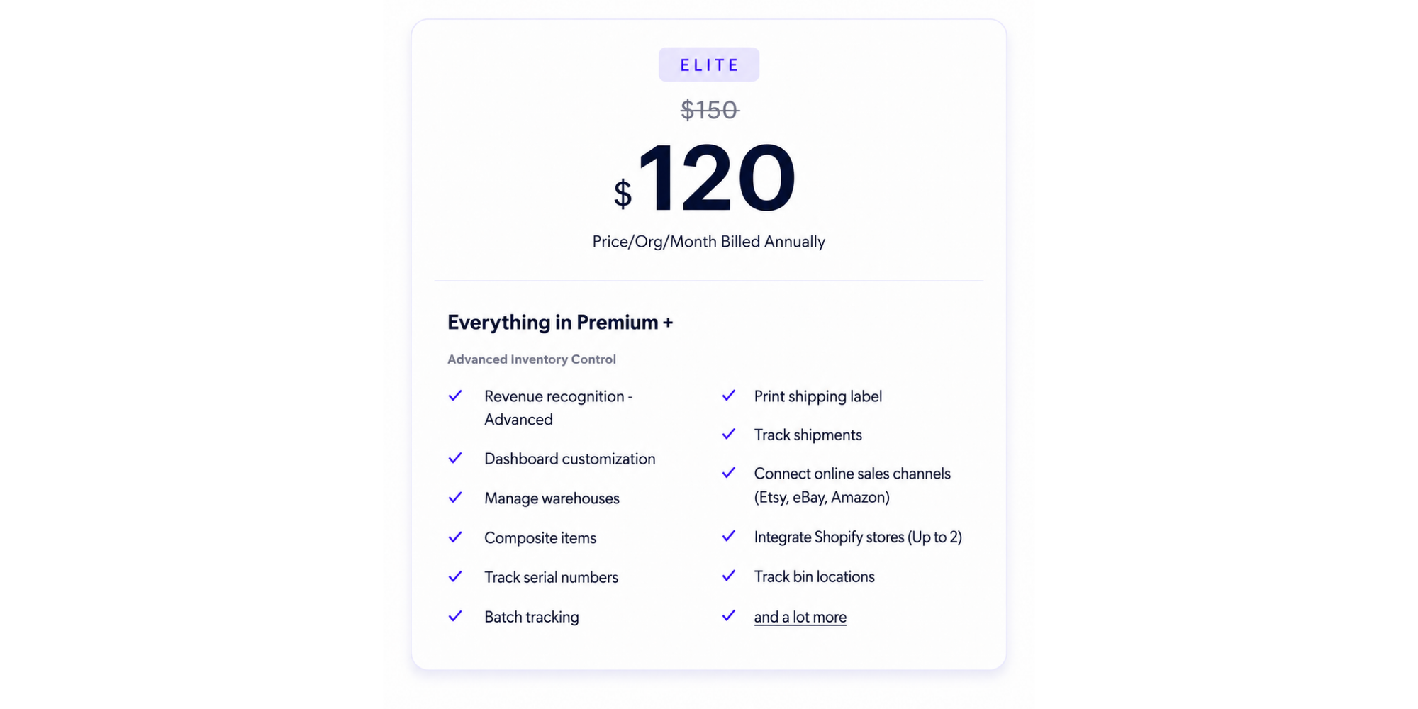 elite plan in zoho books plans       