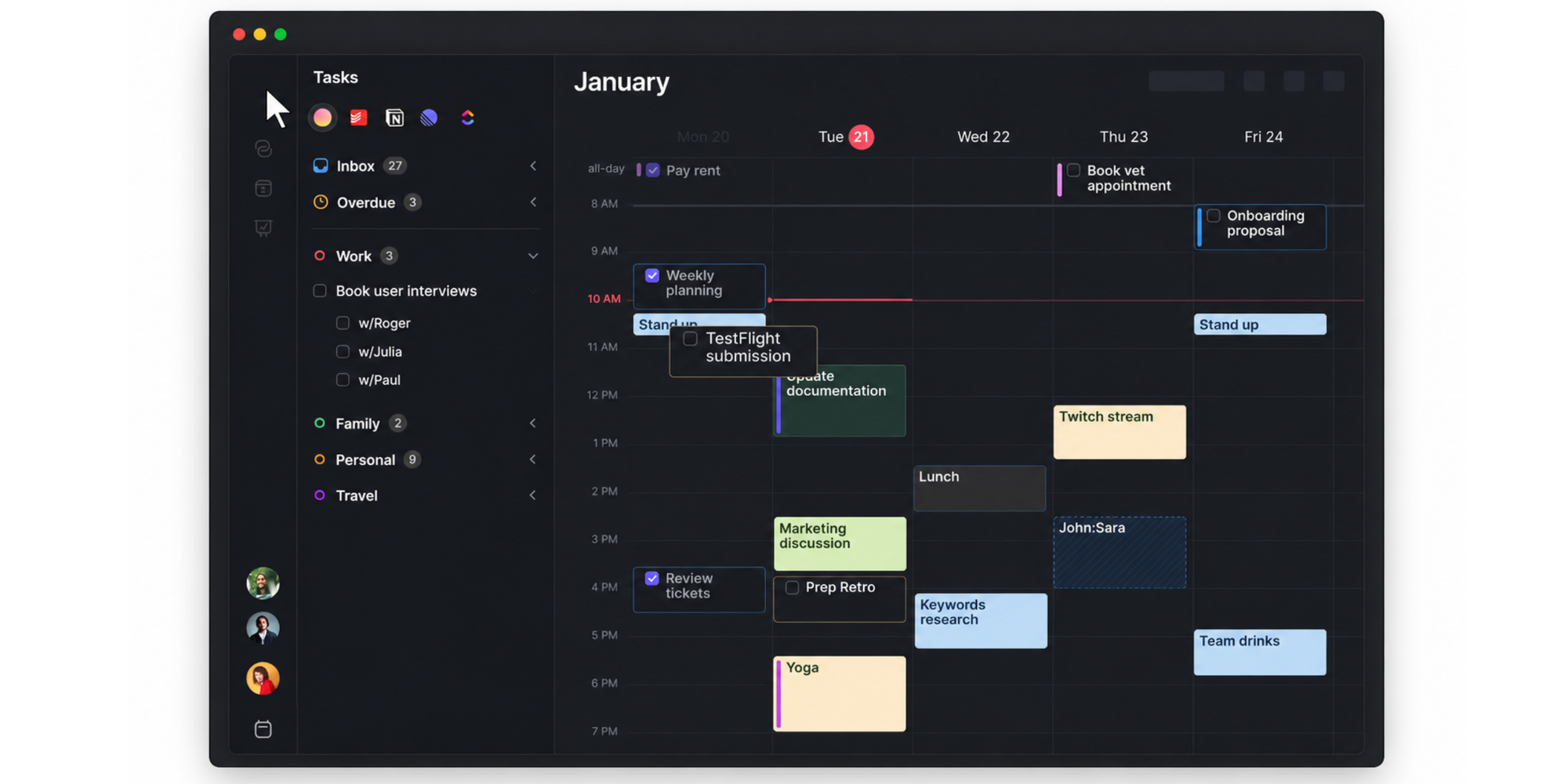 screenshot of morgen scheduling app for professionals with ai