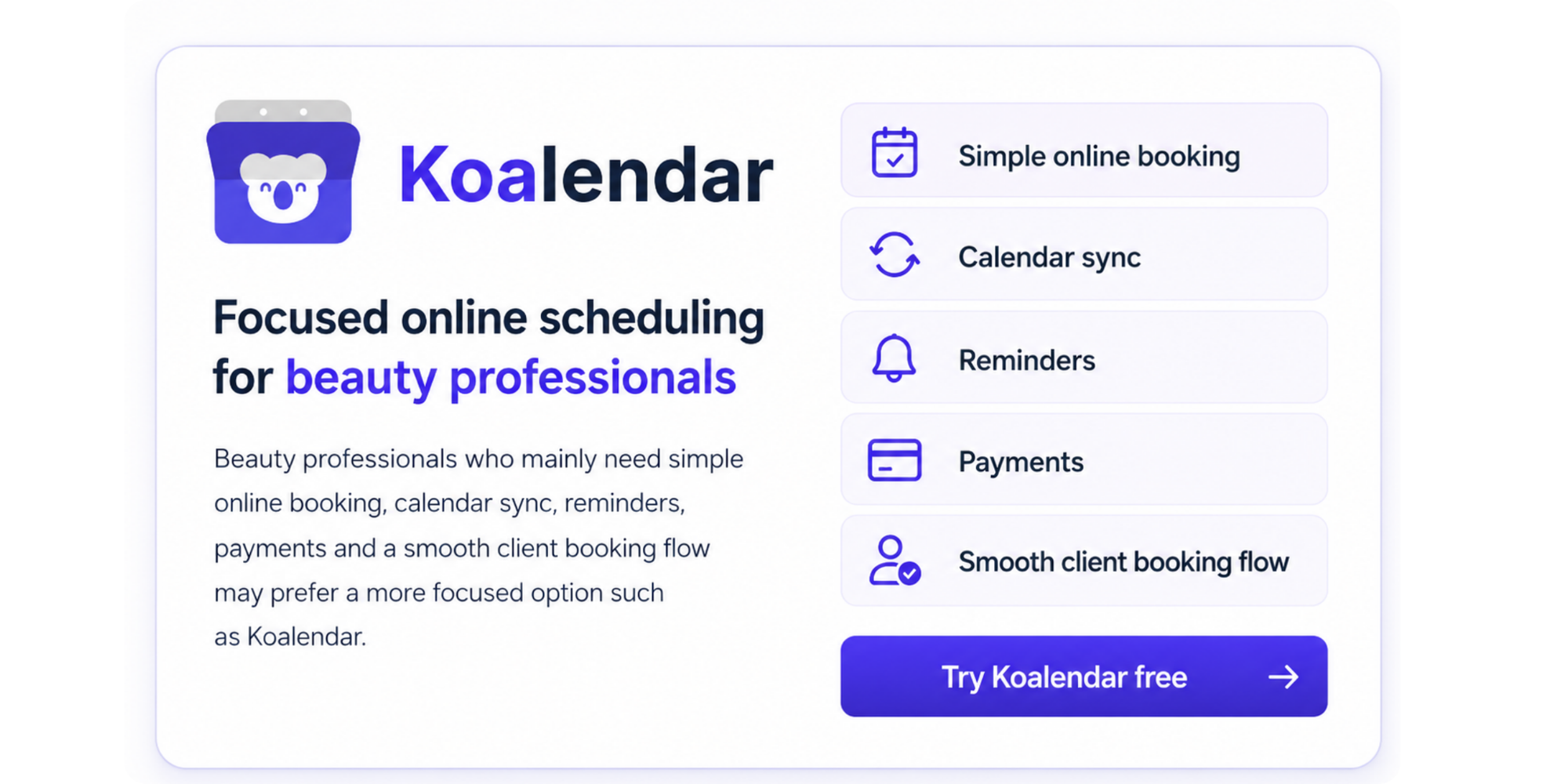 koalendar salon booking app