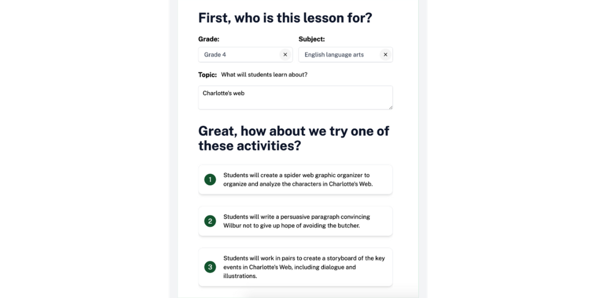 Lesson Robot AI free tool for teacher lesson planning