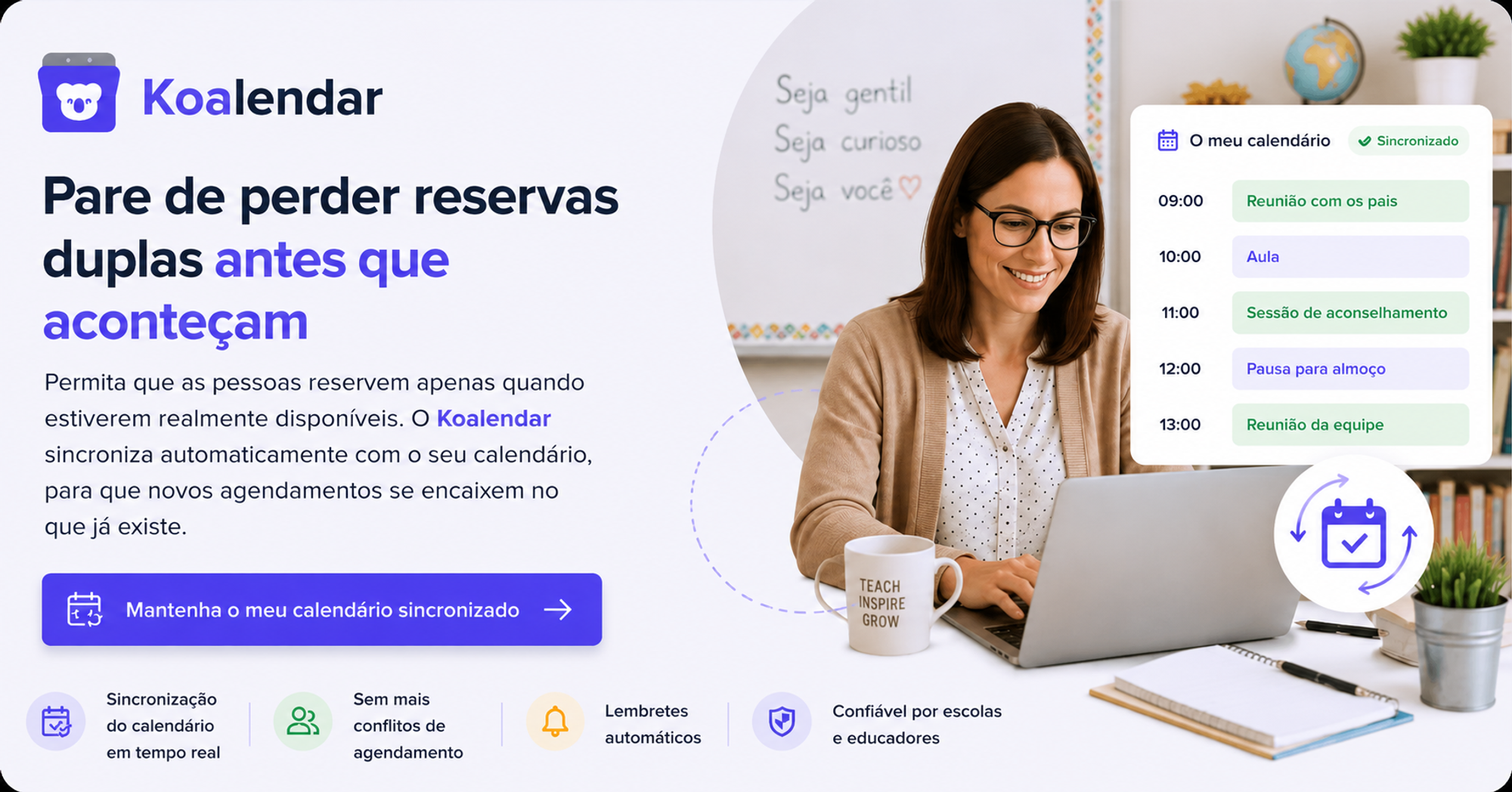 evite reservas duplicadas na escola com o agendamento escolar do Koalendar