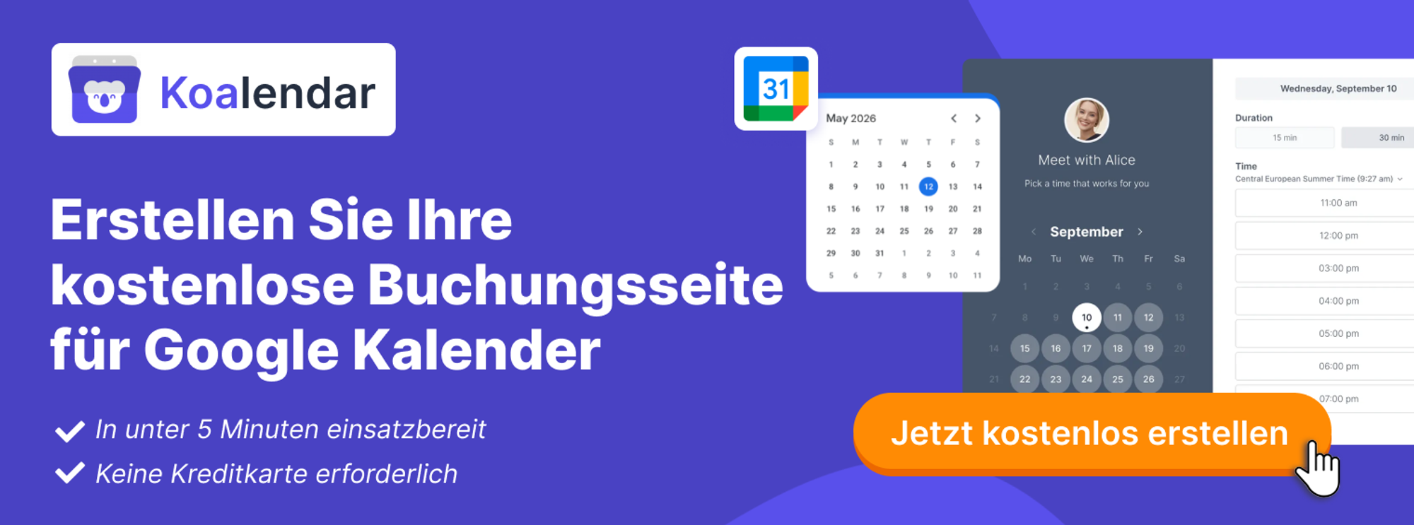 Planungs-App für Google Kalender